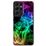 MRCİLETİSİMmrc-8898 Smoke Colorful Kılıf HD Desen Baskılı Arka Kapak Samsung Galaxy S21 Ultra ile uyumlu