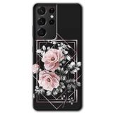 MRCİLETİSİMmrc-8943 Retro Çiçek 1 Kılıf HD Desen Baskılı Arka Kapak Samsung Galaxy S21 Ultra ile uyumlu