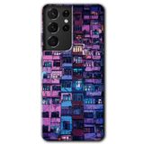 MRCİLETİSİMmrc-8947 Şehir Görünümü Kılıf HD Desen Baskılı Arka Kapak Samsung Galaxy S21 Ultra ile uyumlu