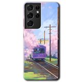 MRCİLETİSİMmrc-8976 Rails Paint Kılıf HD Desen Baskılı Arka Kapak Samsung Galaxy S21 Ultra ile uyumlu