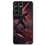 MRCİLETİSİMmrc-8989 Darh Vader Wars Kılıf HD Desen Baskılı Arka Kapak Samsung Galaxy S21 Ultra ile uyumlu