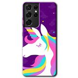 MRCİLETİSİMmrc-9093 Unicorn Sleep Kılıf HD Desen Baskılı Arka Kapak Samsung Galaxy S21 Ultra ile uyumlu