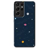 MRCİLETİSİMmrc-9101 Çizim Gezegen Kılıf HD Desen Baskılı Arka Kapak Samsung Galaxy S21 Ultra ile uyumlu