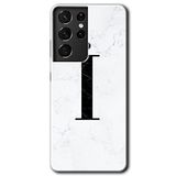MRCİLETİSİMmrc-9148 Beyaz Mermer Desenli İ Harfi Kılıf HD Desen Baskılı Arka Kapak Samsung Galaxy S21 Ultra ile uyumlu