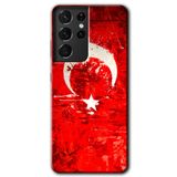 MRCİLETİSİMmrc-9211 Albayrak 2 Kılıf HD Desen Baskılı Arka Kapak Samsung Galaxy S21 Ultra ile uyumlu