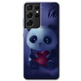 MRCİLETİSİMmrc-9229 Bebek Panda Kılıf HD Desen Baskılı Arka Kapak Samsung Galaxy S21 Ultra ile uyumlu