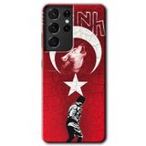 MRCİLETİSİMmrc-9233 Bozkurt Atam Kılıf HD Desen Baskılı Arka Kapak Samsung Galaxy S21 Ultra ile uyumlu