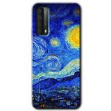 MRCİLETİSİMmrc-92582 Starry Night Kılıf HD Baskılı Desen Hayalet Cam Yandan Görünmez Huawei P Smart 2021 ile uyumlu