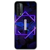 MRCİLETİSİMmrc-92877 Dark Neon Yaprak İ Harfi Kılıf HD Baskılı Desen Hayalet Cam Yandan Görünmez Huawei P Smart 2021 ile uyumlu