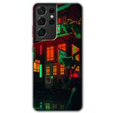 MRCİLETİSİMmrc-9292 China Street Kılıf HD Desen Baskılı Arka Kapak Samsung Galaxy S21 Ultra ile uyumlu