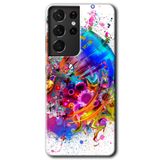 MRCİLETİSİMmrc-9332 4K Clock Kılıf HD Desen Baskılı Arka Kapak Samsung Galaxy S21 Ultra ile uyumlu