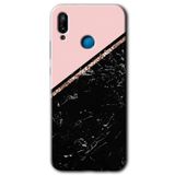 MRCİLETİSİMmrc-93800 Yarım Mermer Kılıf HD Baskılı Desen Hayalet Cam Yandan Görünmez Huawei P20 Lite ile uyumlu