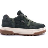 Mrcomen M22492 Hakiki Süet Deri ve Kanvas Haki Yeşil Erkek Sneaker Ayakkabı