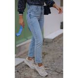 MRİABE Yüksek Bel Mom Boyfriend Kadın Jeans Pantolon l Rahat Kalıp l Denim l KAR YIKAMA