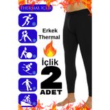 Mrmpro Erkek 2’Li Termal İçlik Siyah İçi Polar Kışlık Tayt