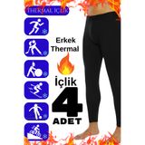 mrmpro Erkek Termal İçlik Siyah İçi Polar Kışlık Tayt 4 Adet