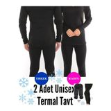 mrmpro Unisex Siyah Kadın Erkek İçlik İçi Peluş Lu Kışlık Termal Tayt Kadın Tayt erkek Tayt