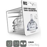 Mrs- Comotomo Silikon 2'li Biberon Emziği Orta Akış 3-6 Ay -548484 - BELİRTİLMEMİŞ