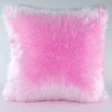 Mrs.Gugar 43x43 cm Pembe Peluş Kırlent Kılıfı