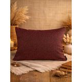 Mrs Gugar Astana Serisi 35X50 Keten Kırlent Kılıfı Bordo Melanj Dekoratif Yastık Kılıfı