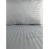 Mrs.Gugar Çizgili Saten Açık Gri 2 Adet 50X70 Yastık Kılıfı - 50 x 70