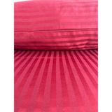 Mrs.Gugar Çizgili Saten Bordo 2 Adet 50X70 Yastık Kılıfı - 50 x 70