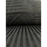 Mrs.Gugar Çizgili Saten Siyah 2 Adet 50X70 Yastık Kılıfı - 50 x 70