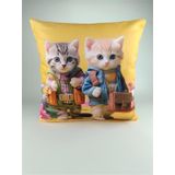 Mrs.gugar Kedi Desenli Kırlent Kılıfı -95