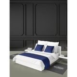 Mrs.Gugar Tek Kişilik Yatak Runner Ve Kırlent Kılıfı Seti Gece Mavisi - 70 x 180 cm