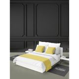 Mrs.Gugar Tek Kişilik Yatak Runner Ve Kırlent Kılıfı Seti Hardal - 70 x 180 cm