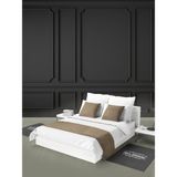 Mrs.Gugar Tek Kişilik Yatak Runner Ve Kırlent Kılıfı Seti Vizon - 70 x 180 cm