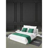 Mrs.Gugar Tek Kişilik Yatak Runner Ve Kırlent Kılıfı Seti Zümrüt Yeşili - 70 x 180 cm