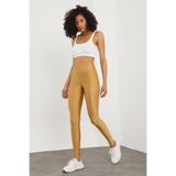 MRS.MODA Gold Belden Toparlayıcı Parlak Disco Tayt Gold XS