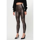 MRS.MODA Kadın Leopar Desenli Toparlayıcı Yüksek Bel Tayt leopar XL