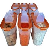 MRS Store Kilitli Sızdırmaz Erzak Bakliyat Saklama Kabı Kiler Box 6 'lı Set Lüks Kutu ( 3 Litre ) Çeyiz Seti 12 Parça