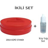 Mrs Toys Zeka Küpü Standı Rubik Küp Standı Küp Tutucu Sehpa Zeka Küp Yağı ( Lube )Ikili Set - Kırmızı