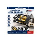 MRSMAXX MRS-AP003 Çift Kalın Pistonlu Ayak Pompası Yüksek Basınçlı Barometreli Metal Gövde