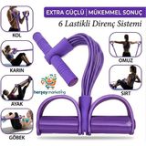 Mrt Bilişim Pedallı Spor Aleti Zayıflama Kol ve Karın Kası Yapma Body Trimmer 6 Lastikli Ekstra Güçlü Body Trimmer Vücut Şekillendirici Spor Lastiği