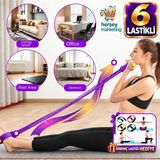 Mrt Bilişim Pedallı Spor Aleti Zayıflama Kol ve Karın Kası Yapma Body Trimmer 6 Lastikli Ekstra Güçlü Body Trimmer Vücut Şekillendirici Spor Lastiği