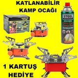 Mrt Bilişim Portatif Kamp Ocağı - Tek Gözlü Manyetolu Piknik Ocağı - Kartuşlu Mini Ocak Kendinden Çakmaklı 1 Gaz Hediyeli