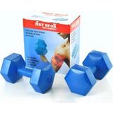 Mrt Fitness Spor Dumbell Ağırlık Seti 4 kg Köşeli Plastik - 1,6 kg - Mavi