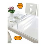 MRT PLASTİK 2,0 mm PVC MASA ÖRTÜSÜ, ŞEFFAF MASA KAPLAMASI, 90x60