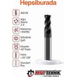 Mrt Teknik 12 mm 72 Boy Helis Boyu 28 Karbür Parmak Freze Chatter Free 4 Ağız Alcrn Kaplama Değişken Helis Pahlı Köşe Cnc Freze Ucu