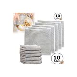 mrtbilisim 10'lu Paket Çok Fonksiyonlu Çizilmez Tel Bulaşık Bezi, Gümüş Tel Örgü Temizlik Bezi Sihirli Bez