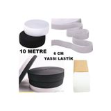 mrtbilisim Paça Don Ve Bel Lastiği 6 cm Beyaz 1 Paket 10 Metre Etek Lastiği Bel Lastiği Kaliteli 6 Cm