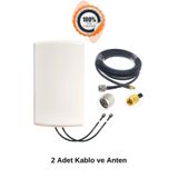MRTK -D7038-W13X2, 5G / 4G Mimo Anten, Superbox - Modem Frekans Uyumlu , 9/11dbi, 30cm Rg58, N-dişi + 2 adet 15 metre LMR400 kablo (SMA Erkek - N Erkek)