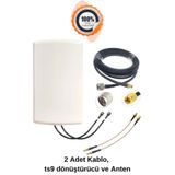 MRTK -D7038-W13X2, 5G / 4G Mimo Anten, Superbox - Modem Frekans Uyumlu , 9/11dbi, 30cm Rg58, N-dişi + 2 adet ts9 dönüştürücü + 2 adet 20 metre LMR400 kablo (SMA Erkek - N Erkek)