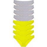 MrtNlu 8 Adet Sarı Gri M Süper Eko Set Likralı Kadın Slip Külot