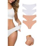 MrtNlu S3 L-XL 4 Adet Dikişsiz Lazer Kesim Esnek İz Yapmayan Kadın Külot