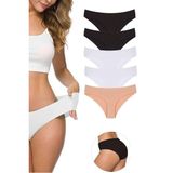 MrtNlu S4 L-XL 5 Adet Kadın Dikişsiz Lazer Kesim Esnek İz yapmayan Külot
